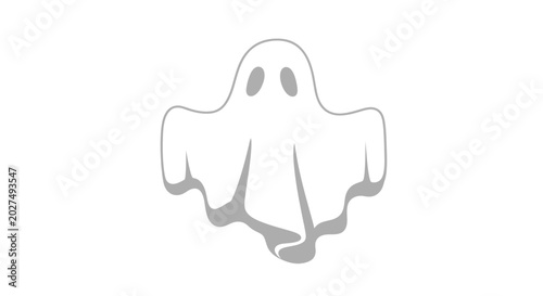 Fotografi Simple Ghost Icon Isolated on White Background