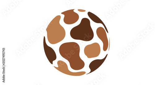 Tablou pe pânză Giraffe Pattern Sphere Isolated on White