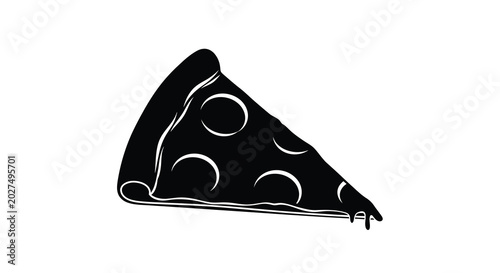 Pizza slice silhouette on transparent background high quality