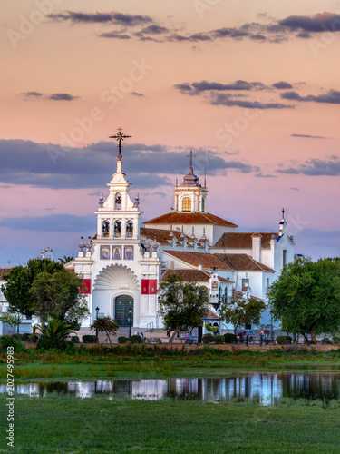Hermitage of El Rocío in Huelva, Spain. Pilgrimage center for the Andalusian brotherhoods.