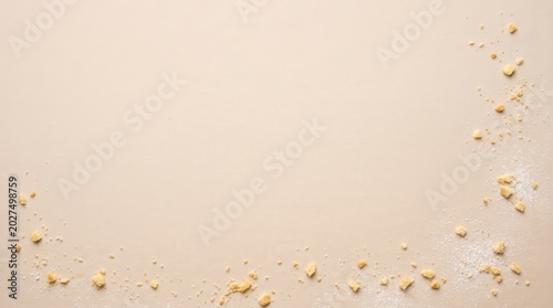 Minimalist Baking Background with Cookie Crumbs and Copy Space