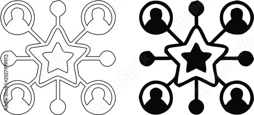Star Influence Network Connected User Profile Rating Icon 4k Ultra HD