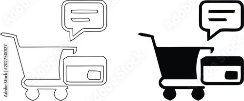 Online Shopping Checkout with Credit Card and Payment Message Notification Icon 4k Ultra HD