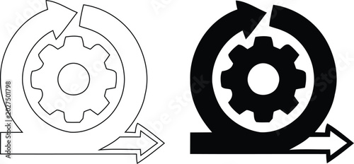 Agile Scrum Methodology Project Management Process Gear Loop Arrow Icon 4k Ultra HD