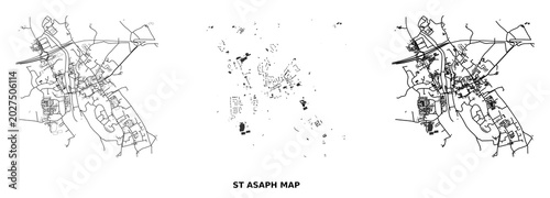 Canvastavla Figureground diagram of st asaph, wales, showing urban street networks and build