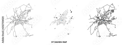 Photos Figureground diagram of st davids, wales, showing urban street networks and buil