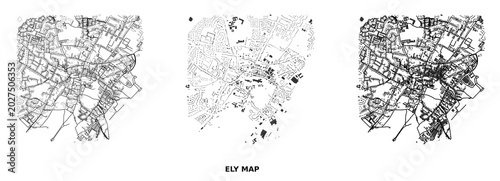 Konstfotografi Figure ground diagram of ely city urban fabric