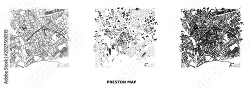 Foto Preston map figure ground analysis urban planning diagram