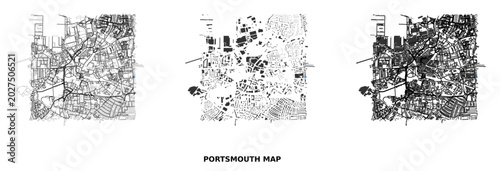 Φωτογραφία Figureground diagram of portsmouth city center showing urban fabric, street netw