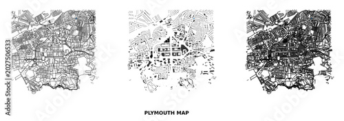 Photography Figureground diagram of plymouth city center showing urban fabric, street networ