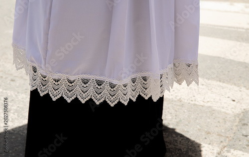 Valokuva Lace detail of Catholic liturgical vestment