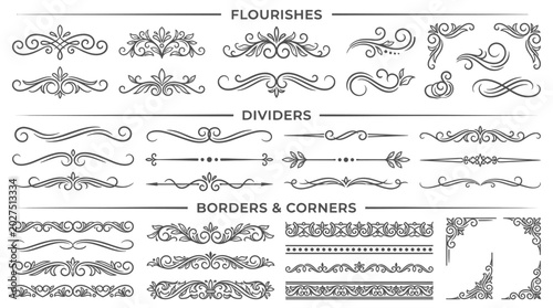 Fotografía Extensive Collection of Flourishes Dividers Borders and Corners