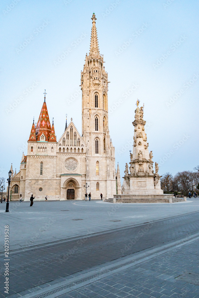 Fototapeta premium the Matthias Church in Budapest at blue hour Hungary Europe