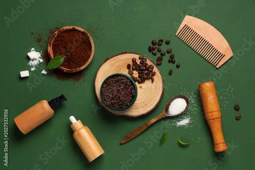 Jar of coffee body scrub wi...
