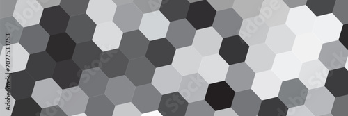 Bild auf Leinwand A dynamic abstract background featuring a tessellating pattern of blue, white, gray, and black hexagons, creating a modern geometric mosaic suitable for technology or design themes
