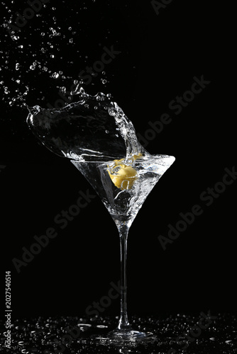Glass of tasty martini with...