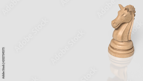 Strategic Chess Knight Leadership Concept 3d render.