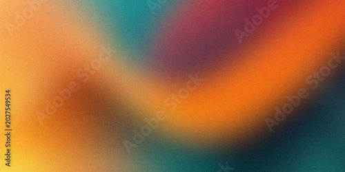 Foto Abstract flowing gradient background with colors and grainy noise texture abstra
