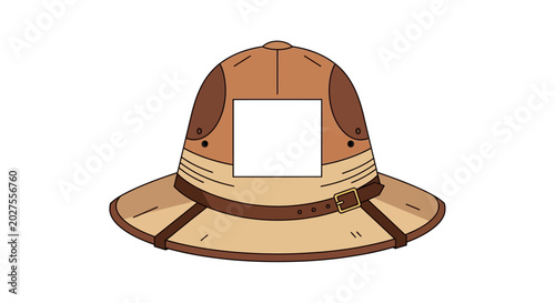 Fotografi Safari Pith Helmet with Blank Space for Text or Image