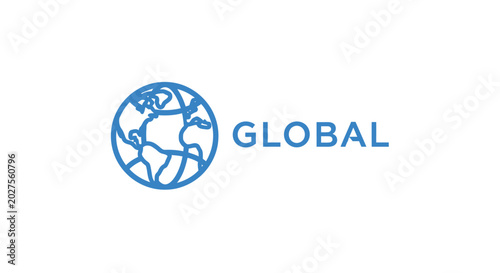 Blue globe logo with text global.