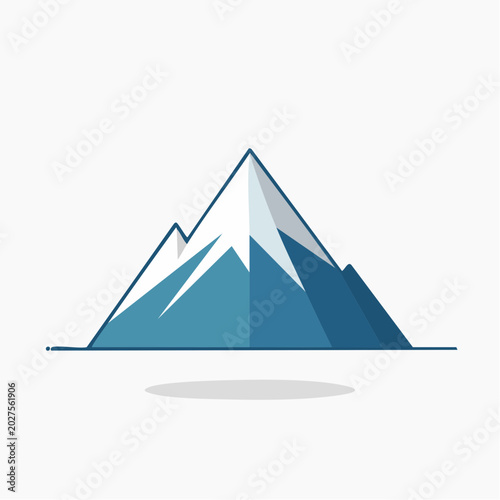 Stylized Mountain Peak with Snow Cap