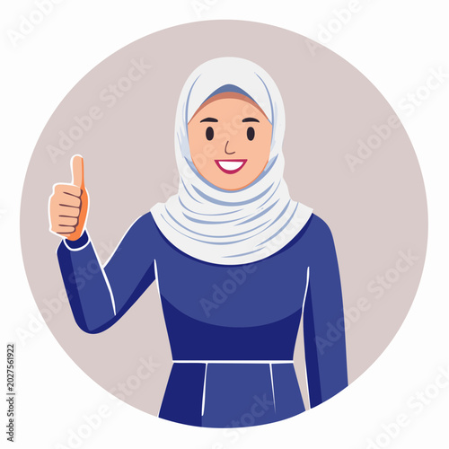 Woman in Hijab Giving Thumbs Up