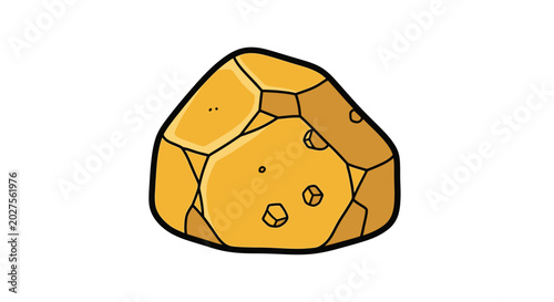 Schilderij op canvas A cartoon yellow gemstone with inclusions.