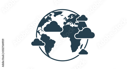 Φωτογραφία Earth Globe with Dark Clouds.