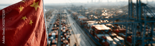 Container Ship Port with Fl...
