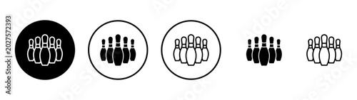 Bowling icon vector. bowling ball and pin sign and symbol.