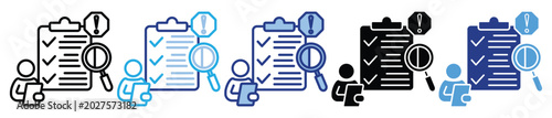 Photos Risk assessment icon set multiple style collection