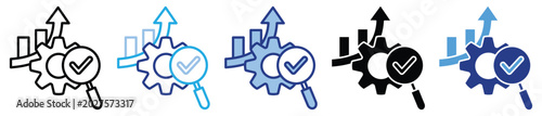 Fotografie Process optimization icon set multiple style collection