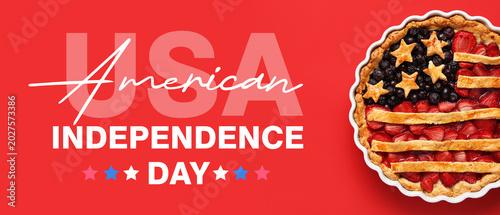 Tasty American flag pie on ...
