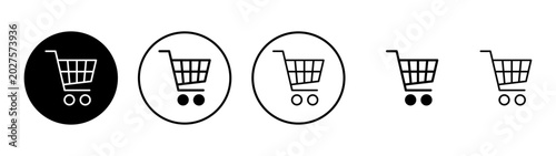 Bild auf Leinwand Shopping icon vector. Shopping cart sign and symbol. Trolley icon
