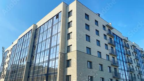 Architecture and real estate, modern residential apartment building with panoramic windows