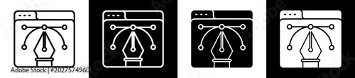 Foto Ux Design Icon Black And White Vector Illustration.