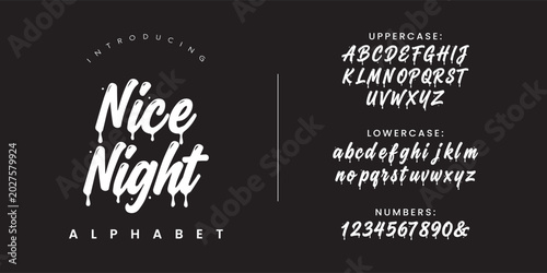 фотографія Nice Night elegant script dripping fluid font alphabet vector creative display l