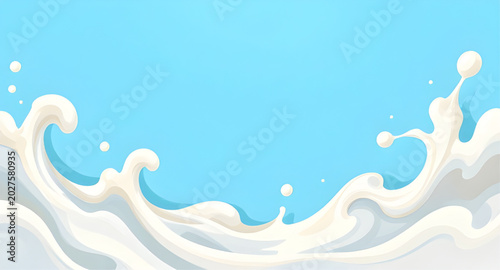Obraz na płótnie milk, splash, wave, glossy, white, abstract, liquid, flow, creamy, background, s