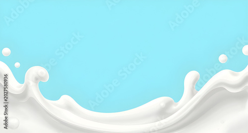 Fotografija milk, splash, wave, glossy, white, abstract, liquid, flow, creamy, background, s