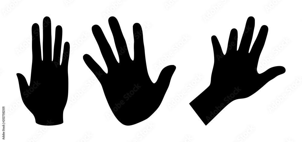 Obraz premium Solid black icon, white background: haptic feedback hand icon set with simple line art design featuring sketches, drawings, vector graphics with minimalist and simple illustrations