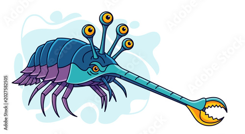 Alien Sea Creature Illustration, Extraterrestrial Marine Life, Sci-Fi Monster