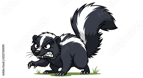 Tableau sur toile Angry Cartoon Skunk Ready to Spray