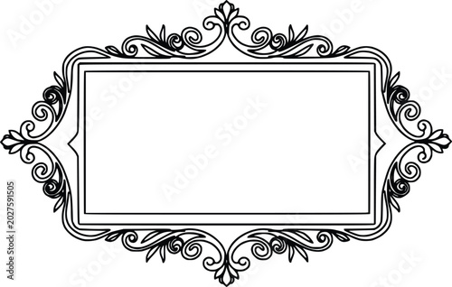 Foto Ornate Blank Decorative Frame - Elegant Vintage Border Design