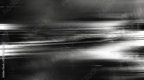Abstract wave pattern with halftone dots, black and white