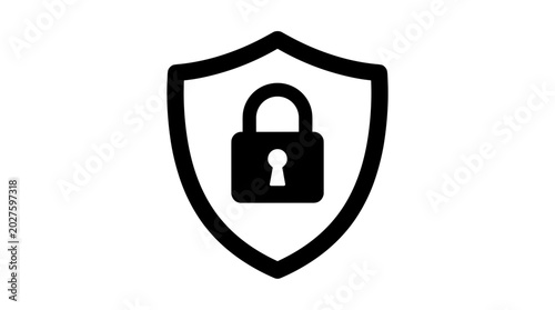 Shield with padlock icon representing security and protection 1.