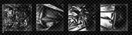 Fotografía Realistic square plastic wrap overlay big pack isolated on transparent background
