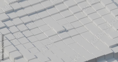 Abstract white 3d cube grid background looping animation