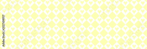 Εκτύπωση καμβά Soft cream, pale yellow and white argyle heart diamond pattern