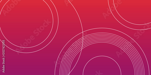 Foto Pink and purple gradient background with minimalist circle line decoration