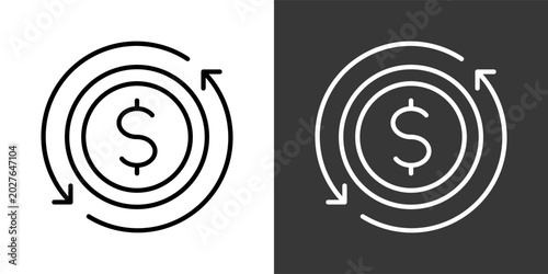 Konstfotografi Cashback Black And White Icon Set Collection Pack Vector Illustration